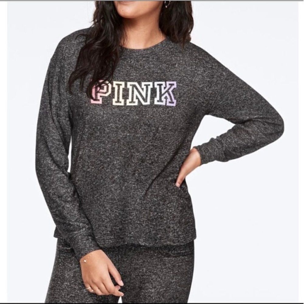 PINK Victoria's Secret Ombre Rainbow Sleep Top- Size Large